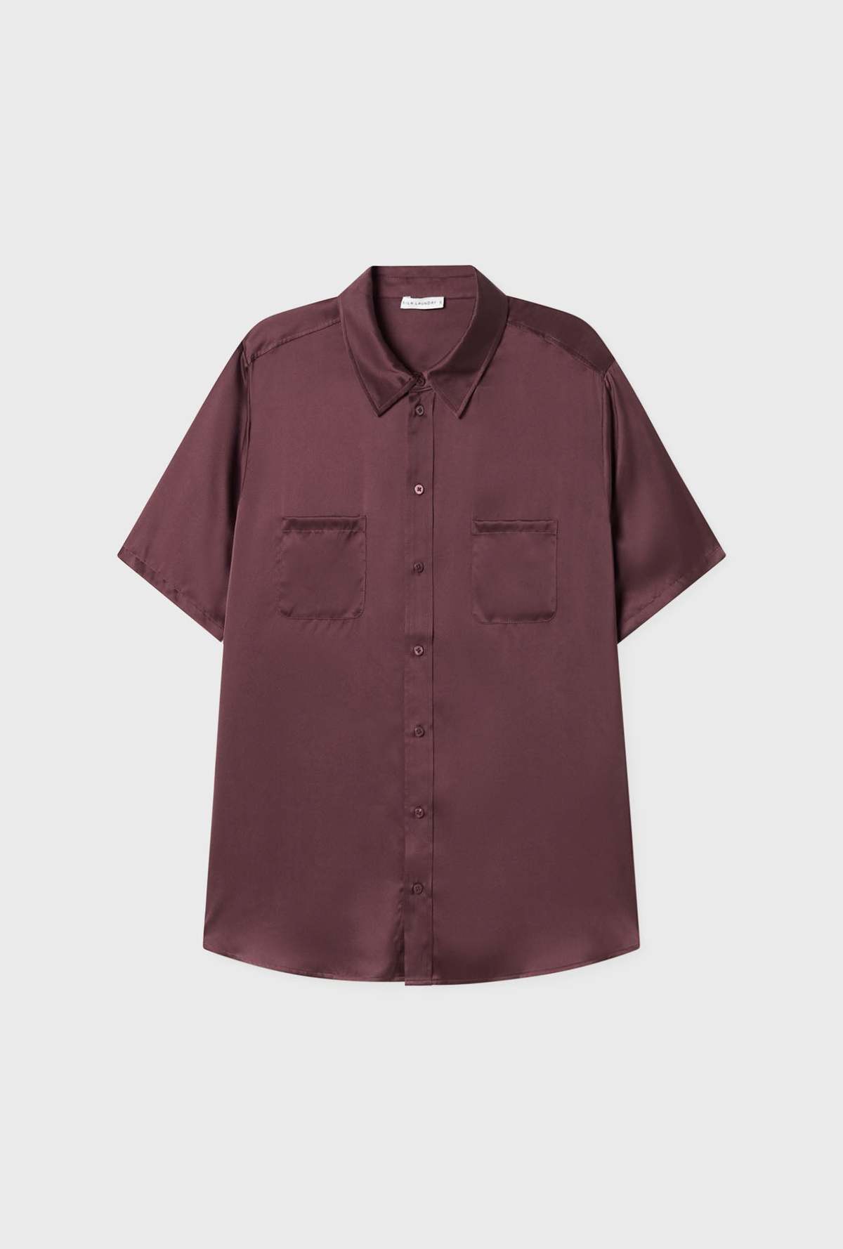Silk Laundry Short Sleeve Boyfriend Shirt - Cacao - Image 2 of 5