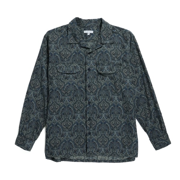 Classic Shirt - Navy Cotton Paisley Print | Garmentory