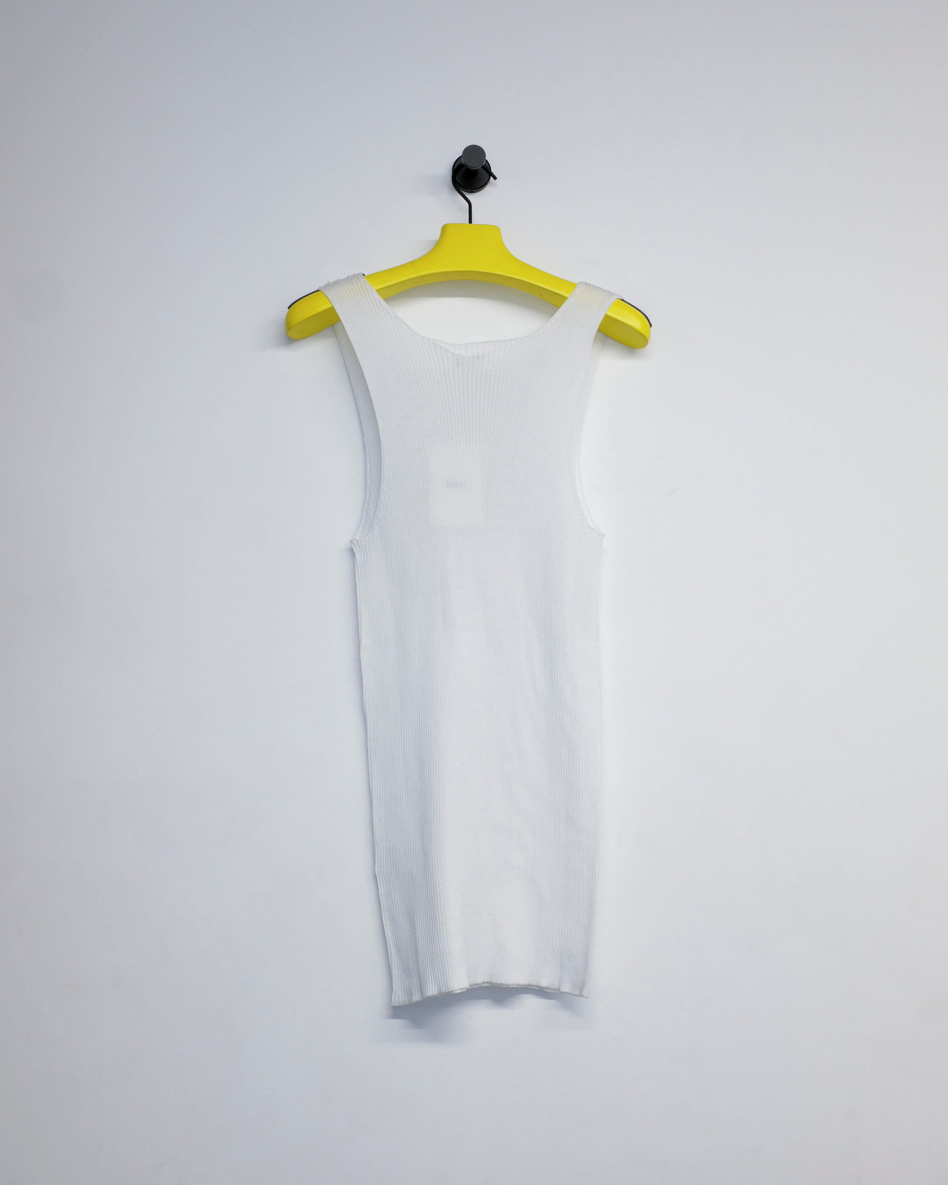 Rier Cotton Fine Rib Tank Top - White | Garmentory