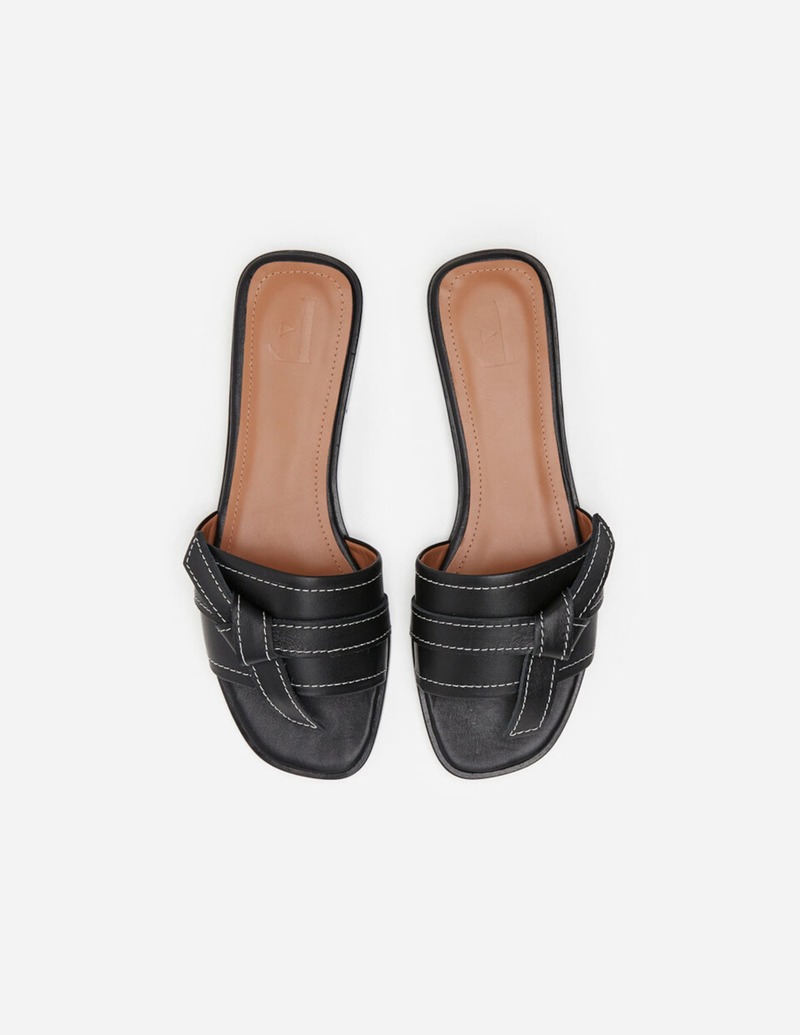Flattered Leather My Sandal - Black | Garmentory