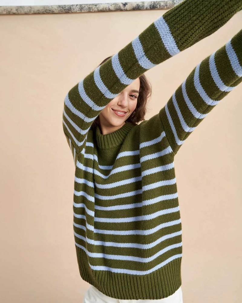 La Ligne Wool Striped Sweater La Ligne Navy And White Striped