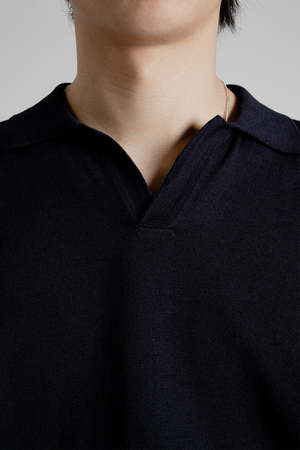 KAPTAIN SUNSHINE Cotton Knit Skipper Shirt - Navy | Garmentory