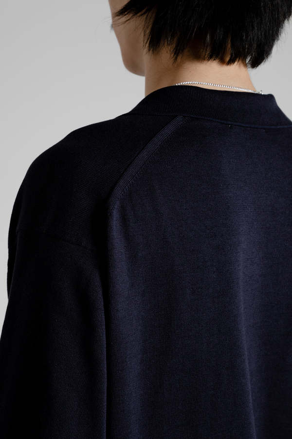 KAPTAIN SUNSHINE Cotton Knit Skipper Shirt - Navy | Garmentory