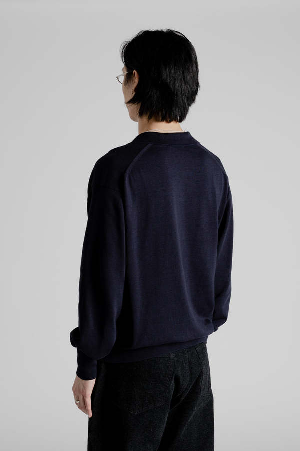 KAPTAIN SUNSHINE Cotton Knit Skipper Shirt - Navy | Garmentory