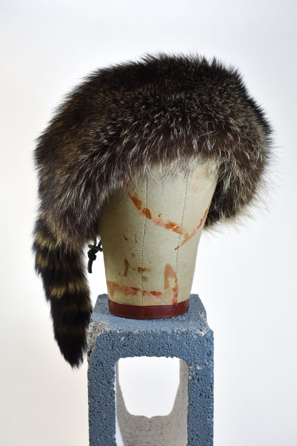 Sekanson Traditional Raccoon Skin Band Hat - Dark Brown