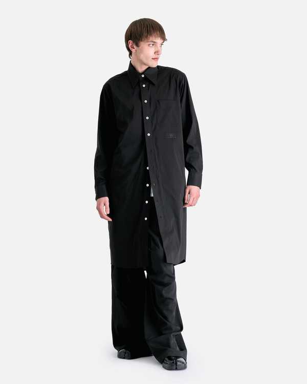 MM6 Maison Margiela Ultra Long Sleeve Shirt - Black | Garmentory