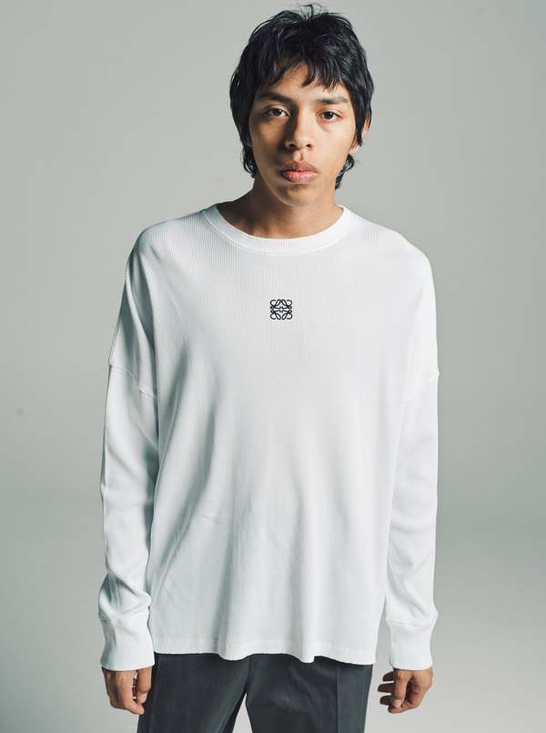 LOEWE Oversized Fit Long Sleeve T-shirt - White | Garmentory