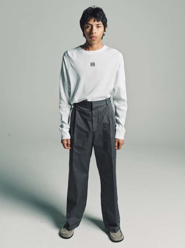 LOEWE Oversized Fit Long Sleeve T-shirt - White | Garmentory