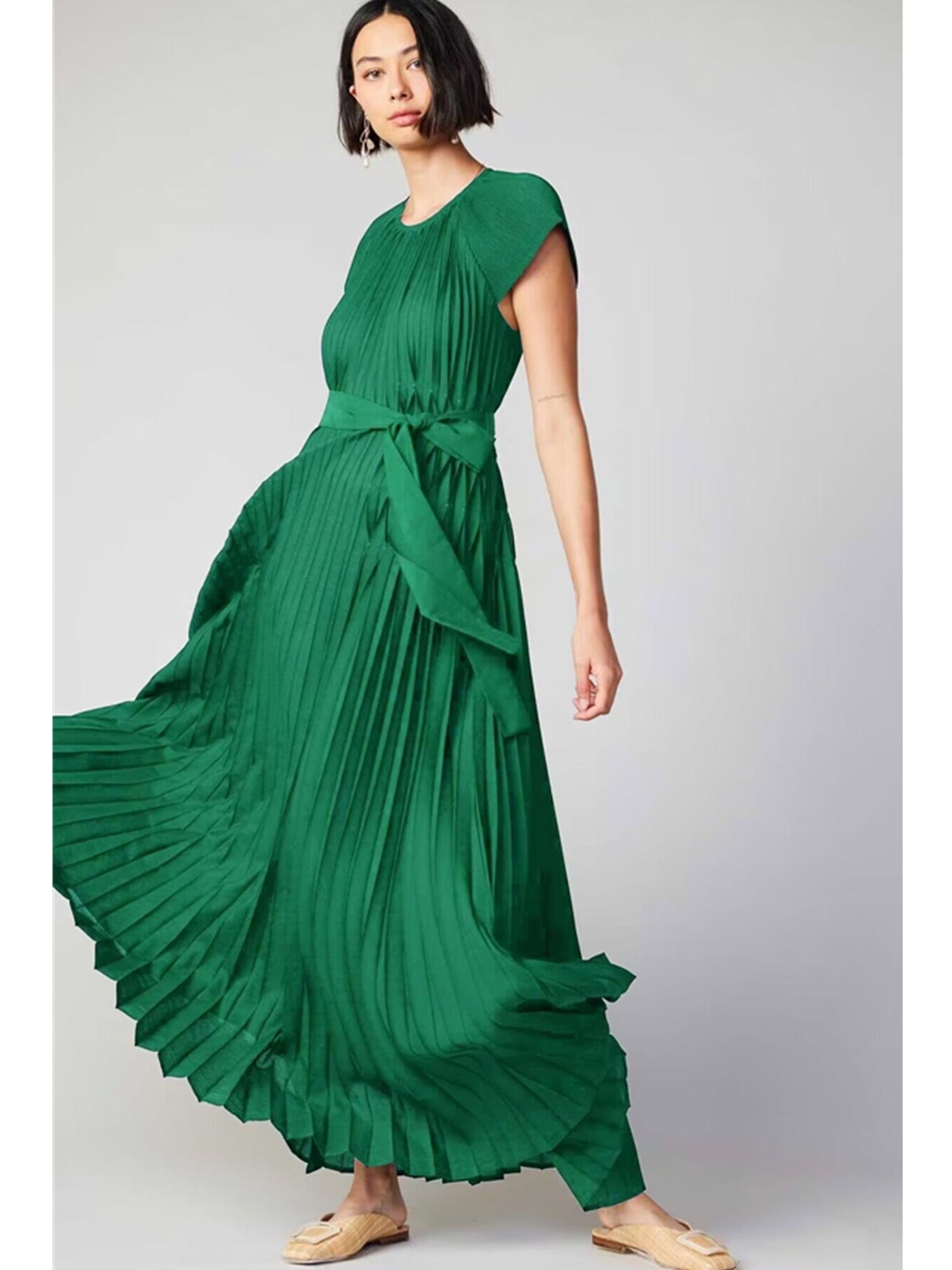 open lace back dress BABARONI One-Shoulder Pleated Stretch Satin Dress Mist, Mist / US0 main image 1