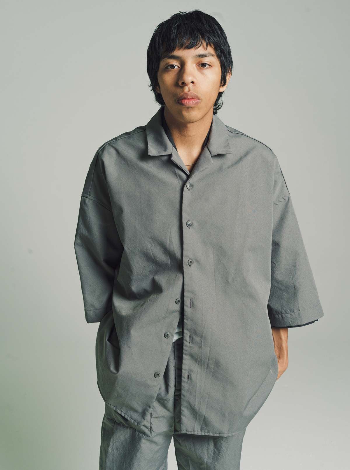 Casey Casey Ny Twill Poly April Shirt - Chrome | Garmentory