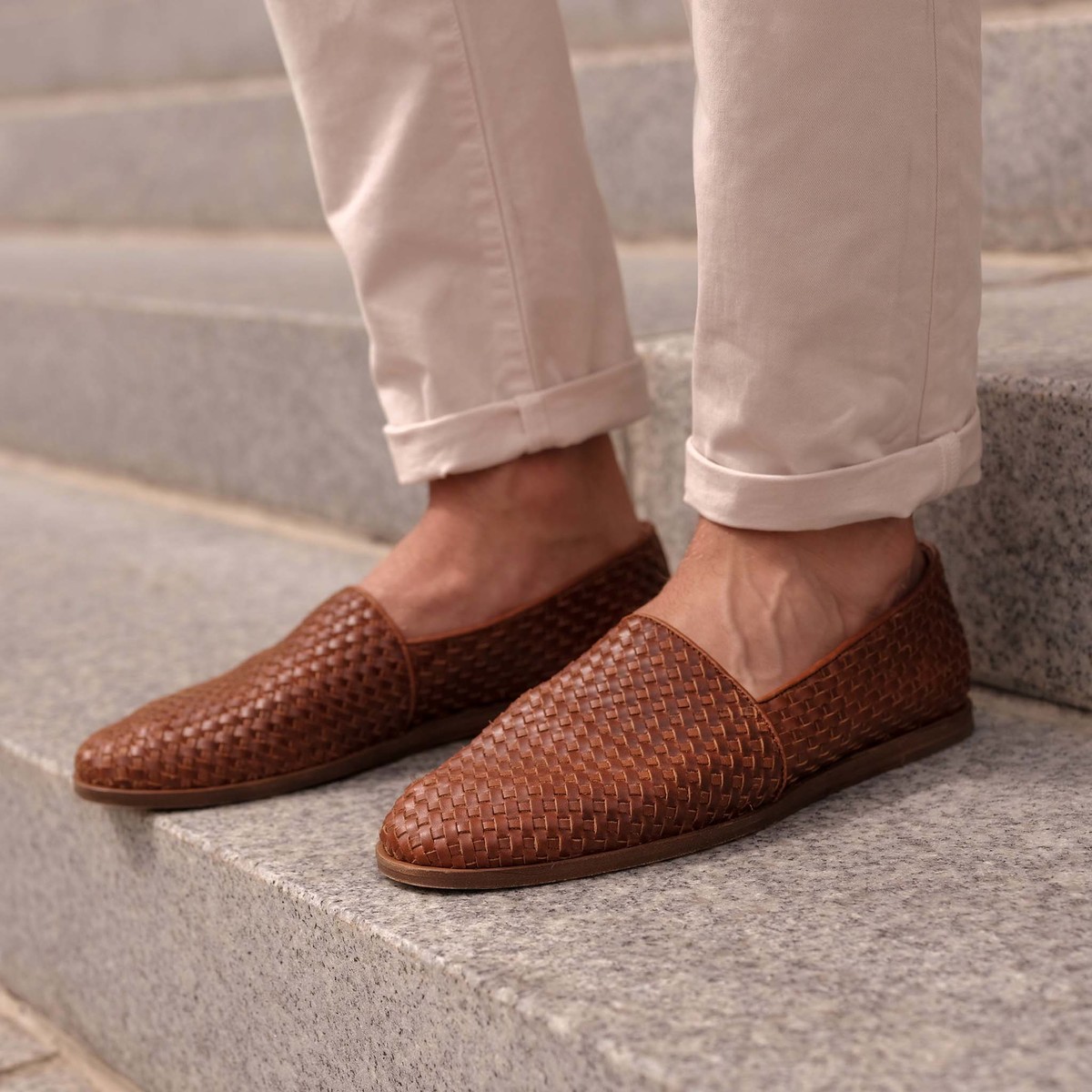 Men’s Woven Leather Slip On Loafer Nisolo Alejandro Brown Brandy New Size 11 Nisolo main image 2