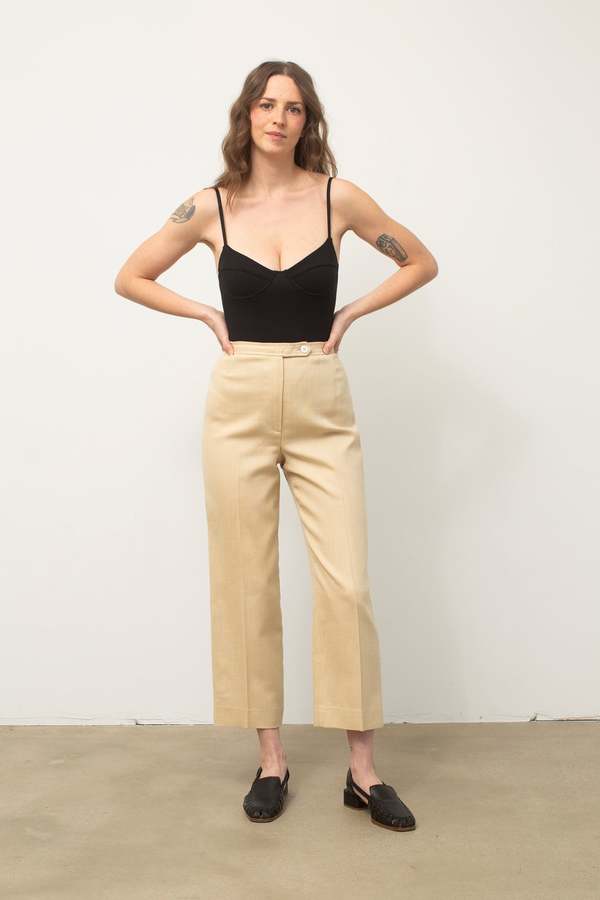 Vintage straight front Trouser - Tan