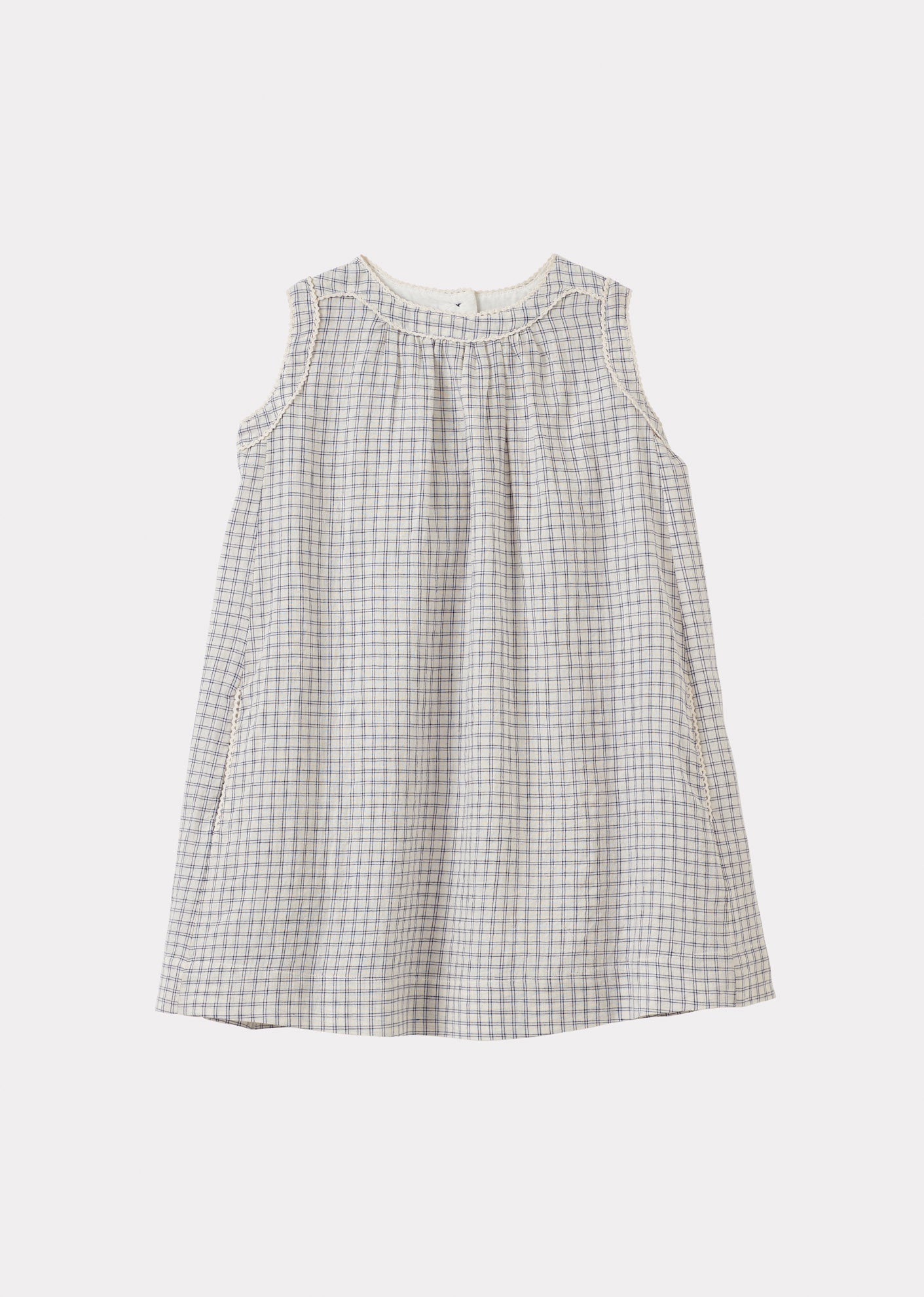 【特別セール品】 Caramel KIDS Ginger Garmentory | Check White/Navy - Dress Girl's ワンピース