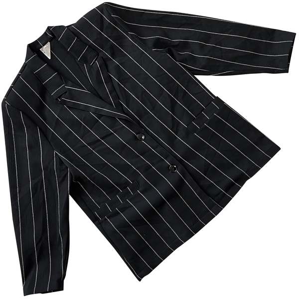 MIX-Vaate Oy (Finland) Pinstripe Crepe Viscose Blend Oversized Kent ...