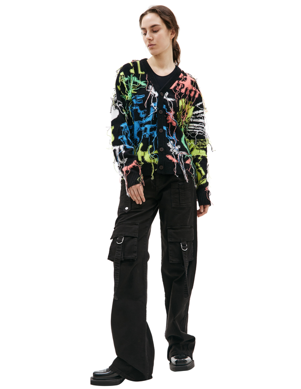 Charles Jeffrey LOVERBOY Intarsia Knit Cardigan - Print Charles Jeffrey LOVERBOY Intarsia Knit Cardigan - Print