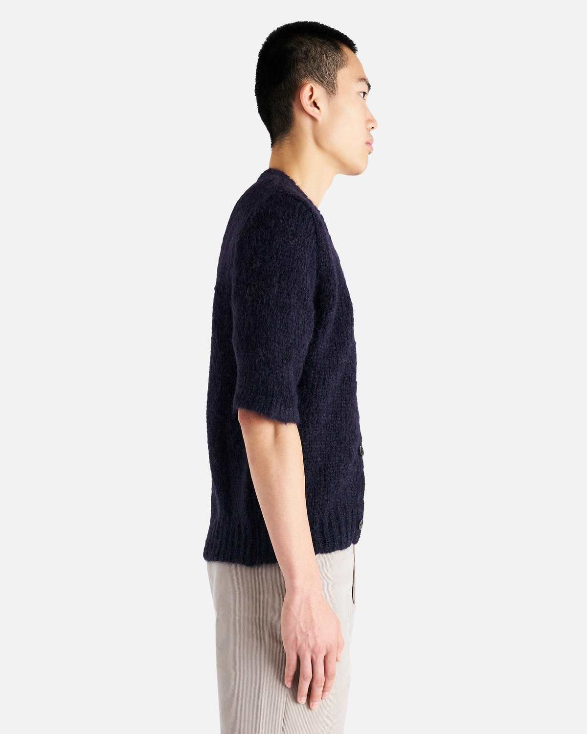 Our Legacy Fuzzy Mohpaca Shrunken Shortsleeve - Navy