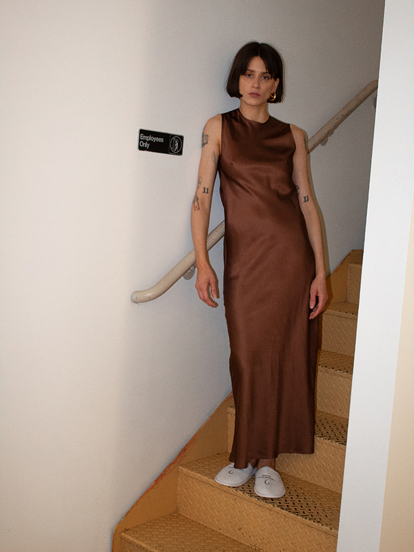 ワンピース BASERANGE Dydine Dress brown Dydine Dress in Assortment | Fine linen | en | Baserange