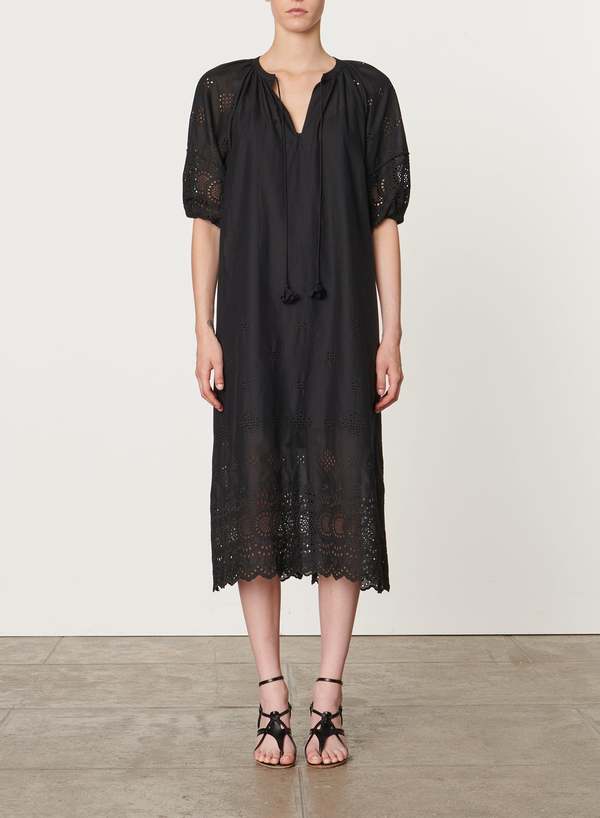 vanessa bruno black dress Vanessa Bruno Black Embellished Silk Cocktail Dress 36