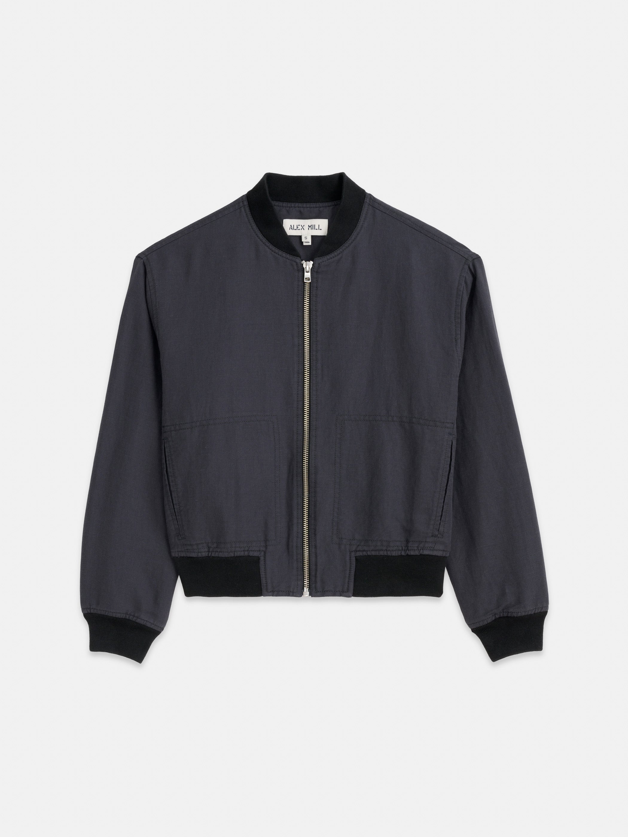 Alex Mill Cropped Bomber Jacket - Washed Black | Garmentory