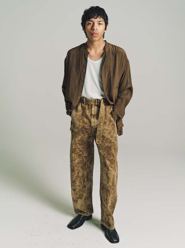 Lemaire Denim Twisted Belted Pants - Acid Snow Bronze | Garmentory