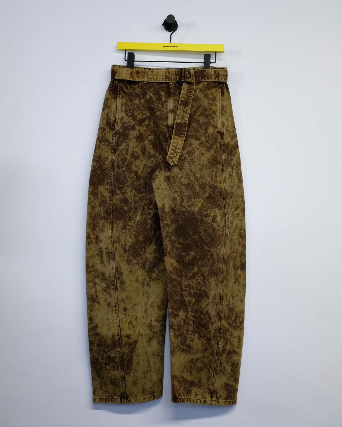 Lemaire Denim Twisted Belted Pants - Acid Snow Bronze | Garmentory