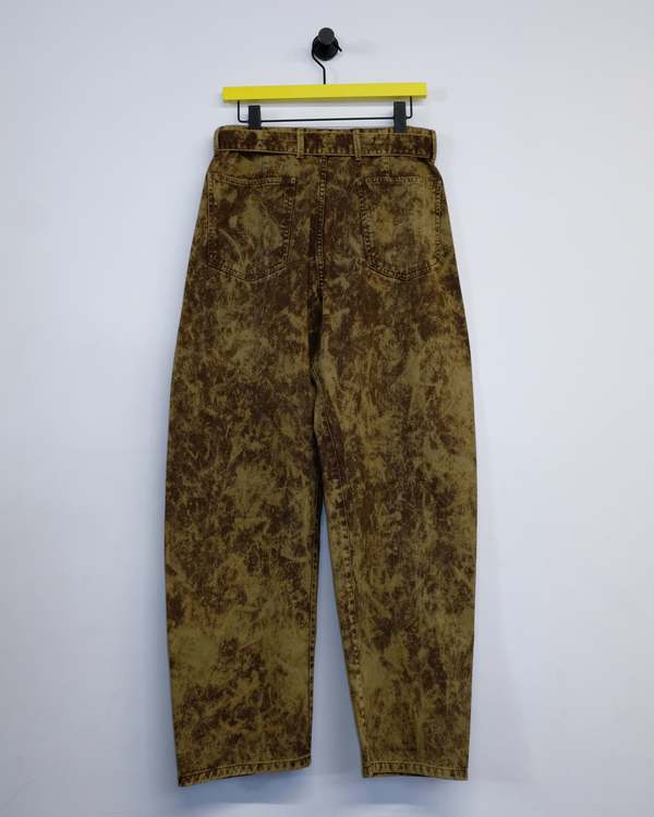 Lemaire Denim Twisted Belted Pants - Acid Snow Bronze | Garmentory