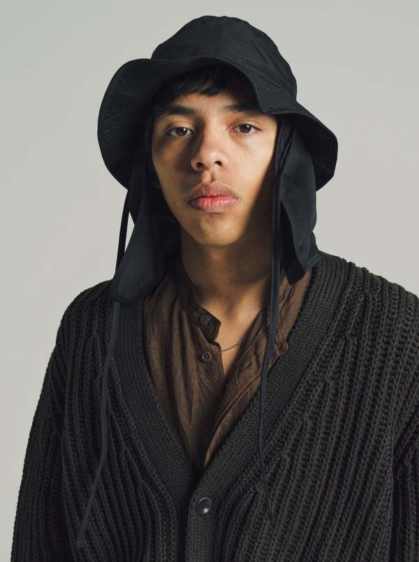 Lemaire WR Cotton Gabardine Desert Bucket Hat - Black | Garmentory