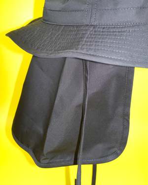 Lemaire WR Cotton Gabardine Desert Bucket Hat - Black | Garmentory