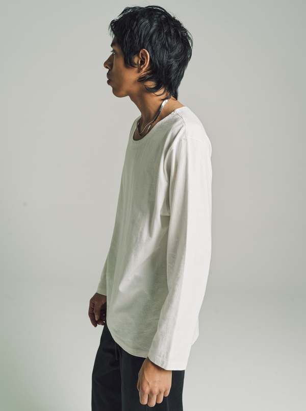 Lemaire Long Sleeve Wide Neck T-Shirt - Chalk | Garmentory