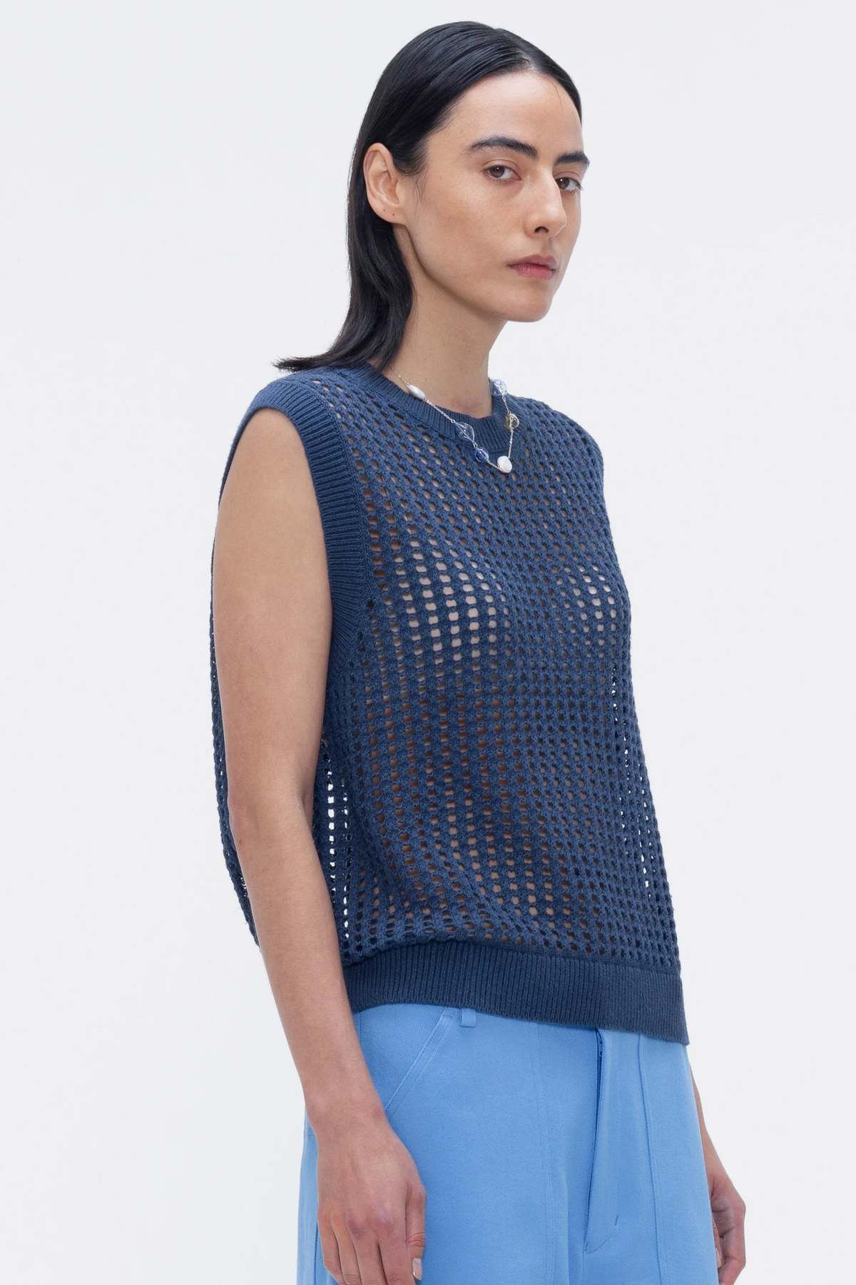 Our Sister Margaret Knit Vest - Navy - Image 3 of 4