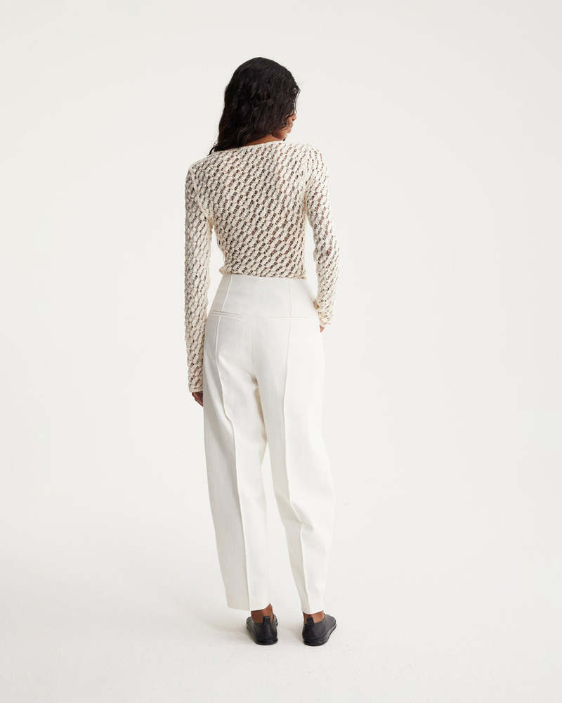 Rohe Lace Boat Neck Top Cream Garmentory
