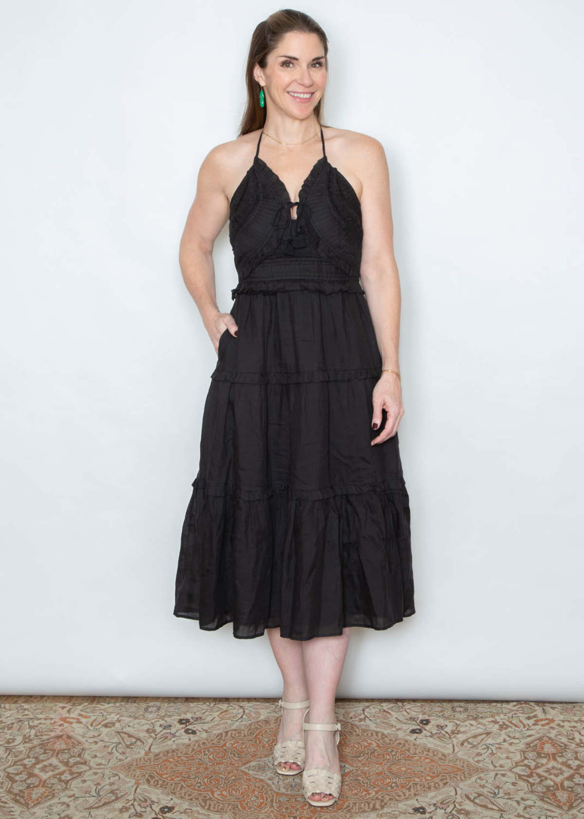 Sea NY Cole Smocked Halter Dress - Black | Garmentory Sea NY Cole Smocked Halter Dress - Black | Garmentory