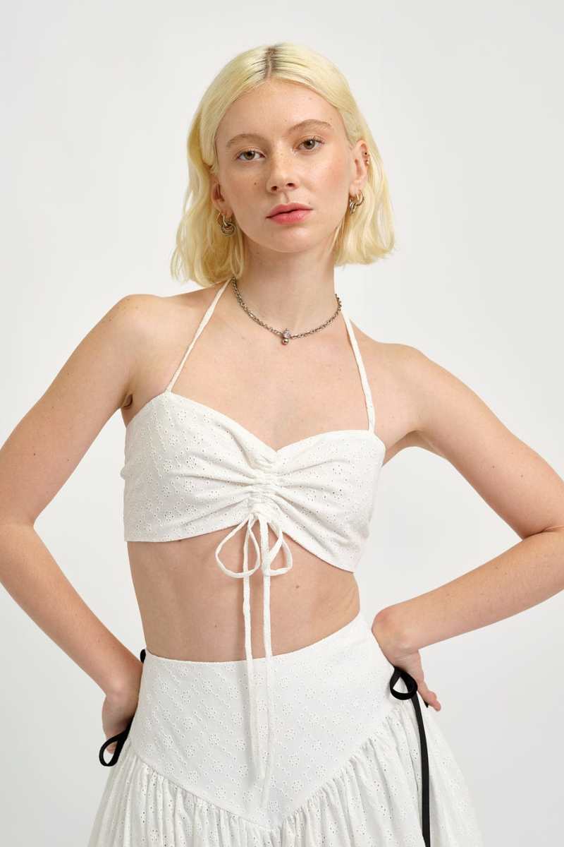 Eliza Faulkner Frankie Halter Top - White Eyelet