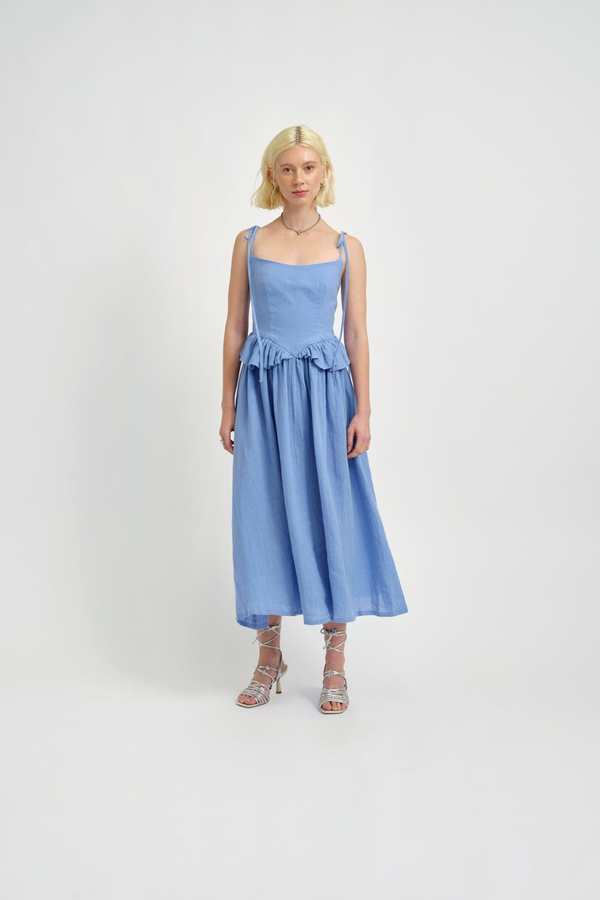 blue life tessa dress Eliza Faulkner - Linen Black Low Heels For formal evening dresses Size:54 textured midi dress designed