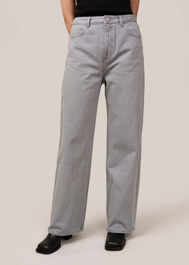 【AMOMENTO】24ss SEMI WIDE BOOTS CUT AMOMENTO Semi Wide Boots Cut Jeans - Dark Grey | Garmentory