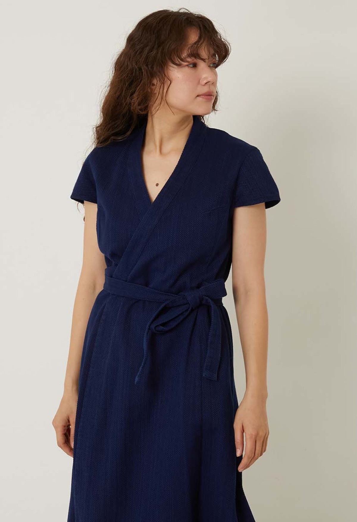 blue blue japan dress Blue Blue Japan Ladies Linen Asanoha Dress