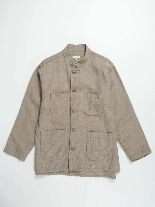 Engineered Garments Dayton Shirt - Beige Linen Glen Plaid | Garmentory