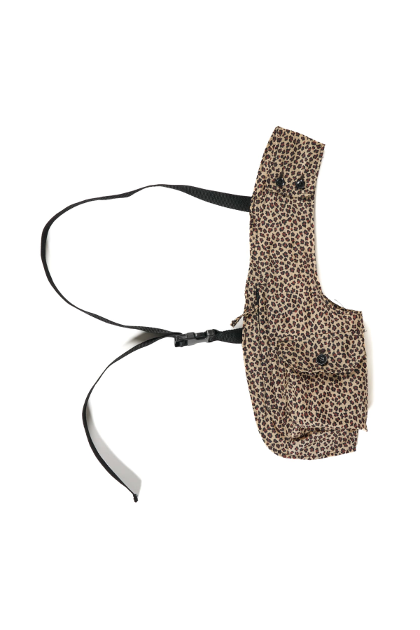 Engineered Garments Nylon Shoulder Vest - Khaki/Leopard Print
