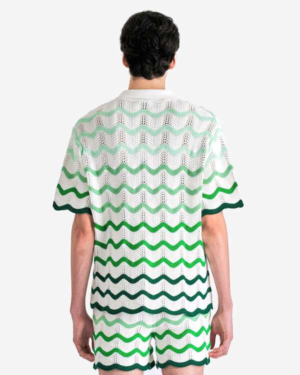 Casablanca Gradient Wave Texture Shirt - Green/White | Garmentory