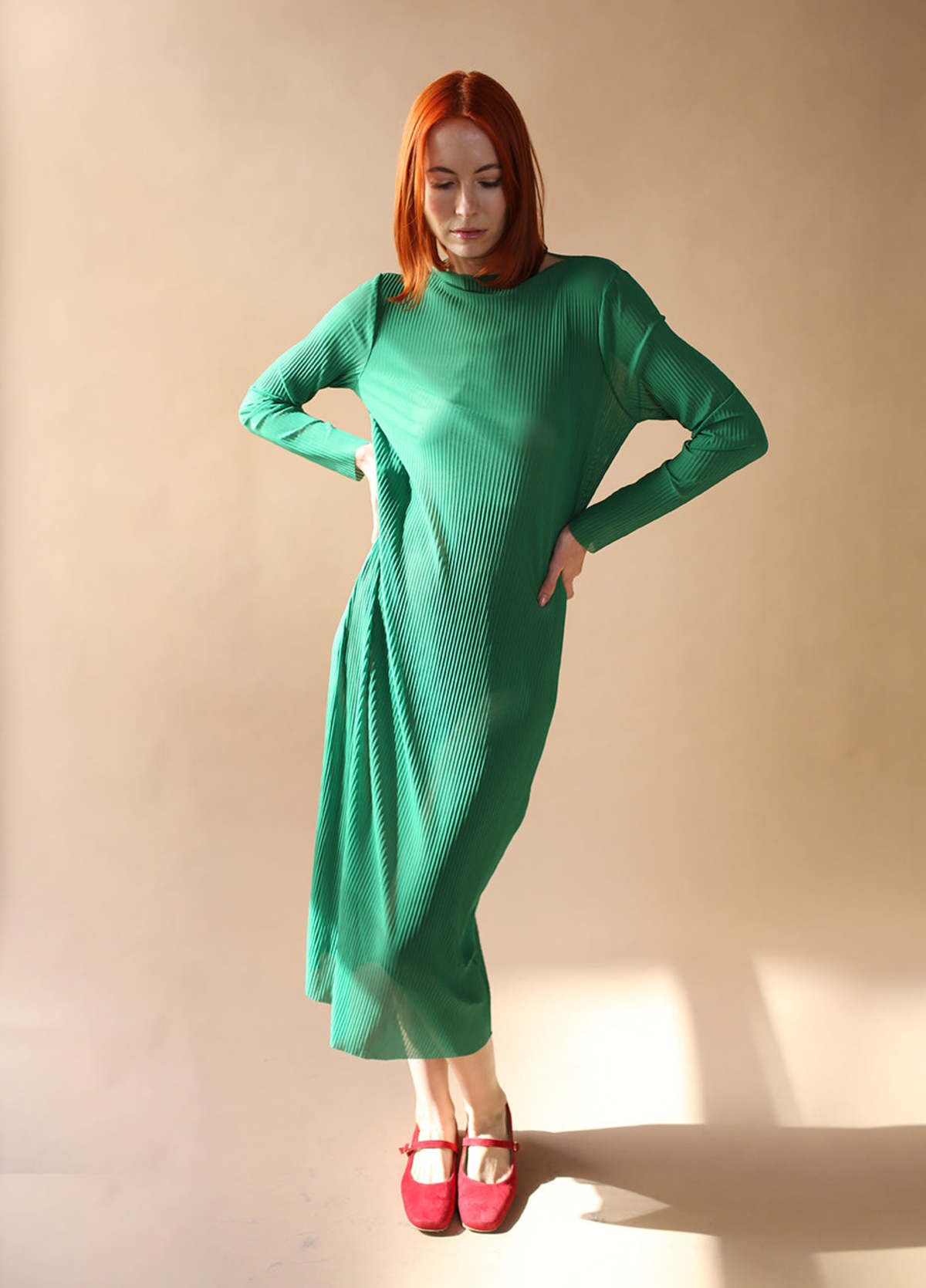 ali golden mesh dress PLEATED MESH DRESS
