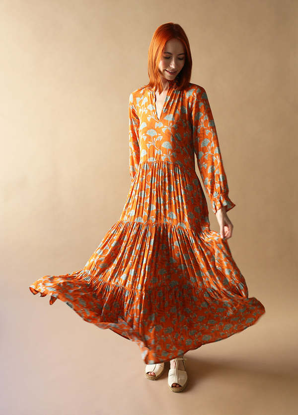 chinese dress ladies Summer in Sienna Dress L Burnt Orange by Lane 201