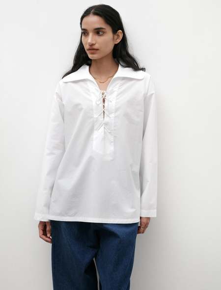Tシャツ・カットソー BODE White cotton Georgette blouse (WRF23SH011 CREAMMULTI) BODE White Cotton Georgette Blouse - Creammulti | Garmentory