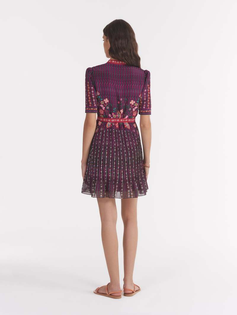 ally purple dress Purple Mini Dress High Neck