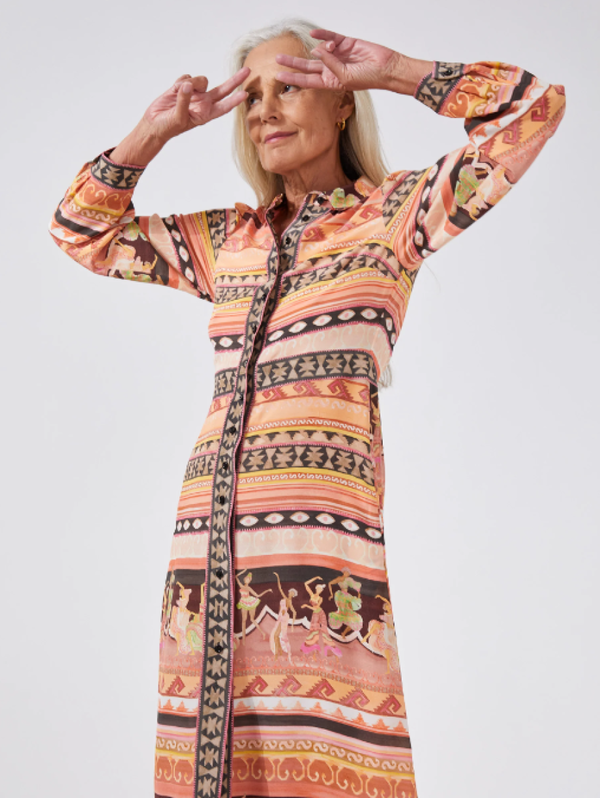 hayley menzies shirt dress Talitha Leo Silk Shirt Dress Multi