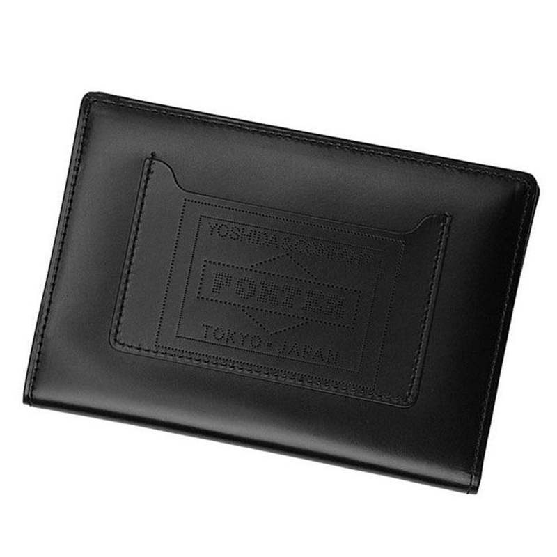 Porter Yoshida & Co PS LEATHER WALLET PASSPORT CASE - BLACK x
