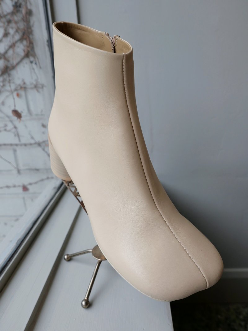mm6 maison margiela khaki leather boots
