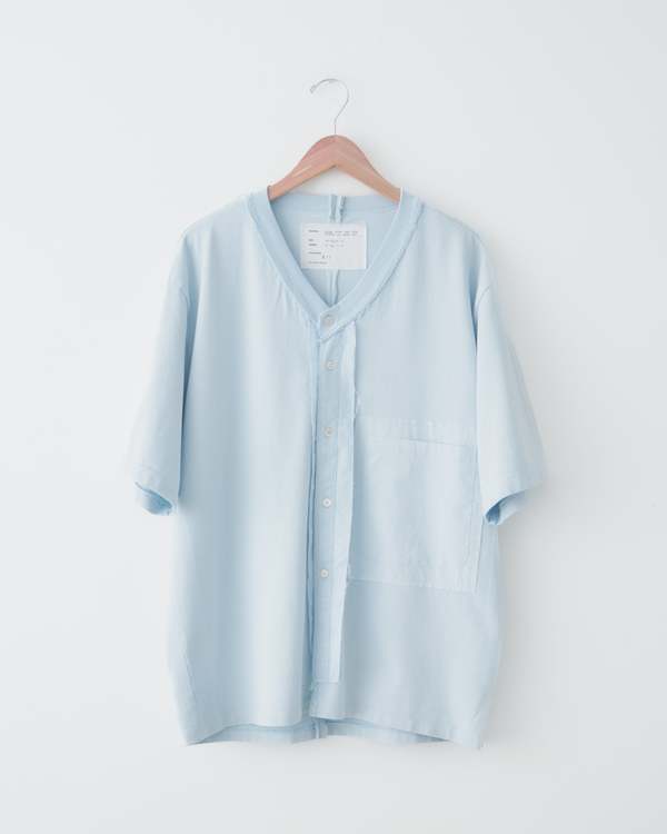 【camiel fortgens】Baseball shirtベースボールシャツ Camiel Fortgens Button Baseball Tee - Light Blue | Garmentory
