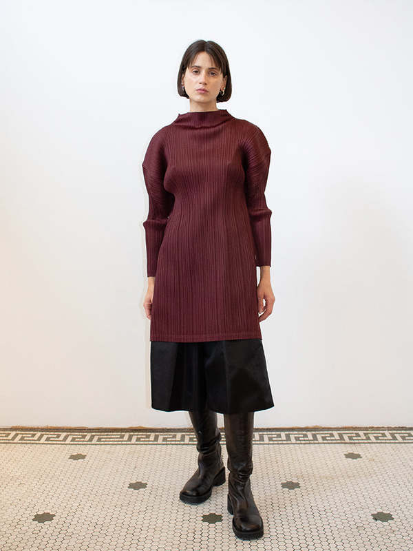 Issey Miyake Tunic Dress - Burgundy | Garmentory