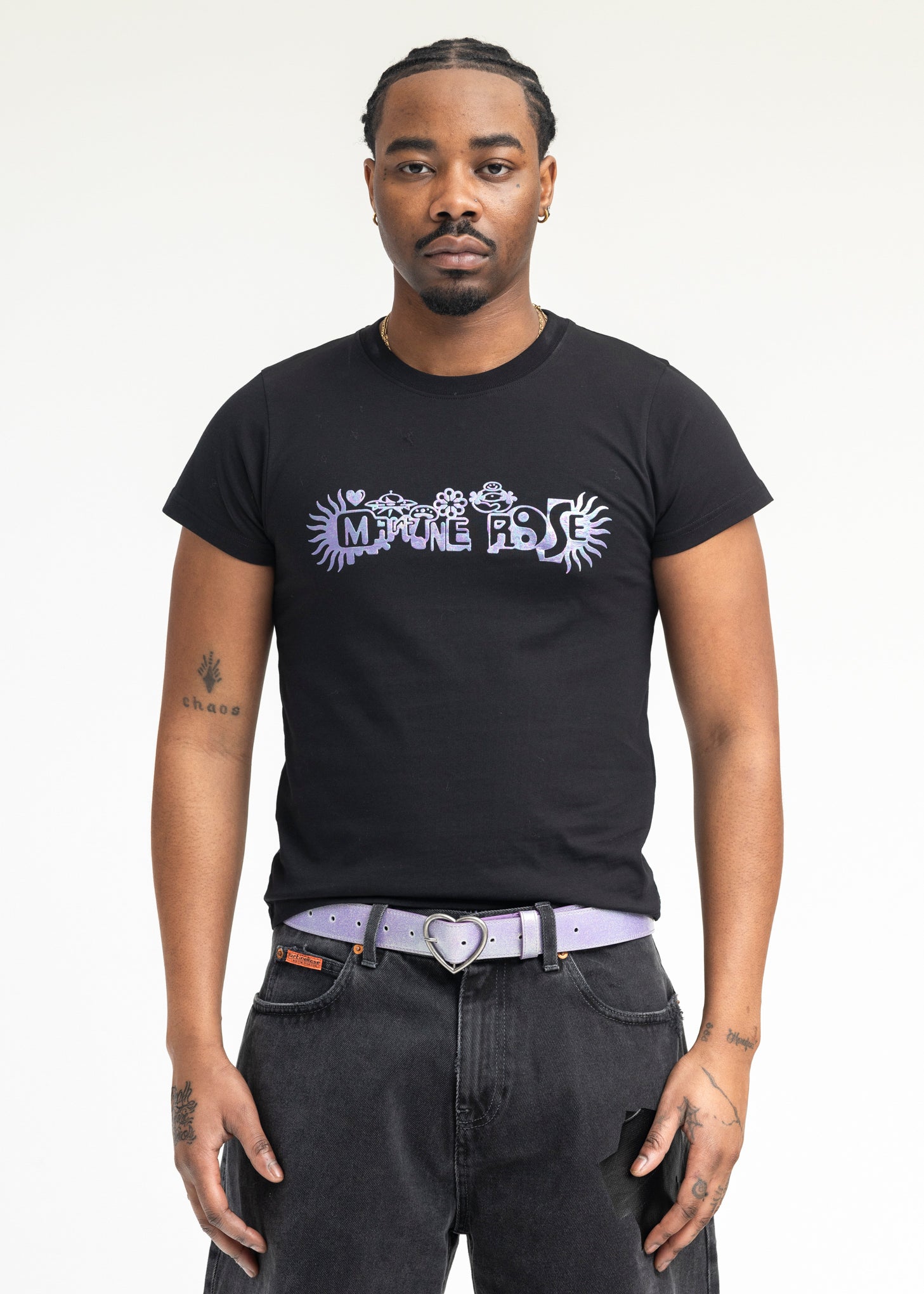 Martine Rose Megatrip Shrunken T-shirt - Black | Garmentory
