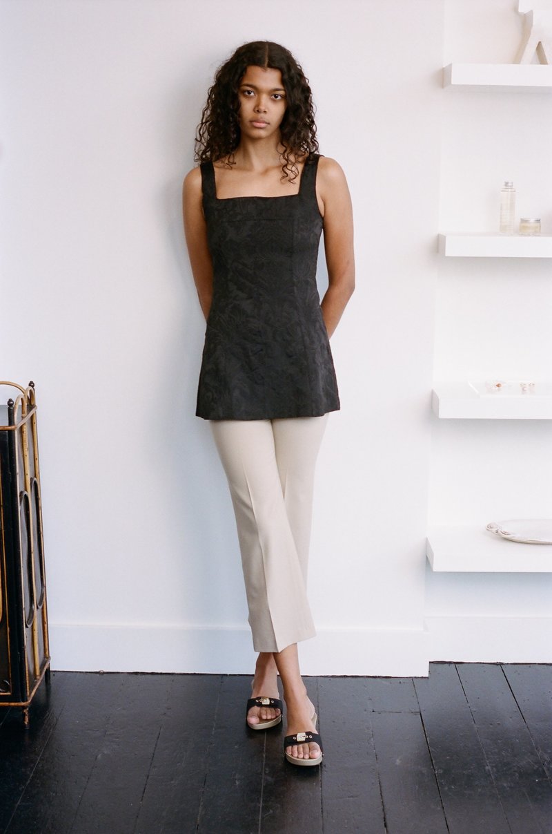beige cigarette pants